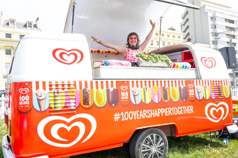 walls ice cream branded dj booth hove