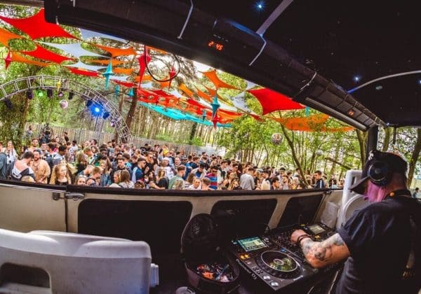 Bournemouth 7s festival dj vw booth discobug