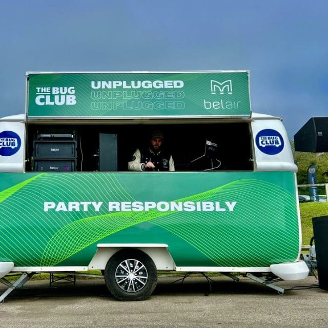 VW mobile DJ booth Brands Hatch GT World challenge sporting event