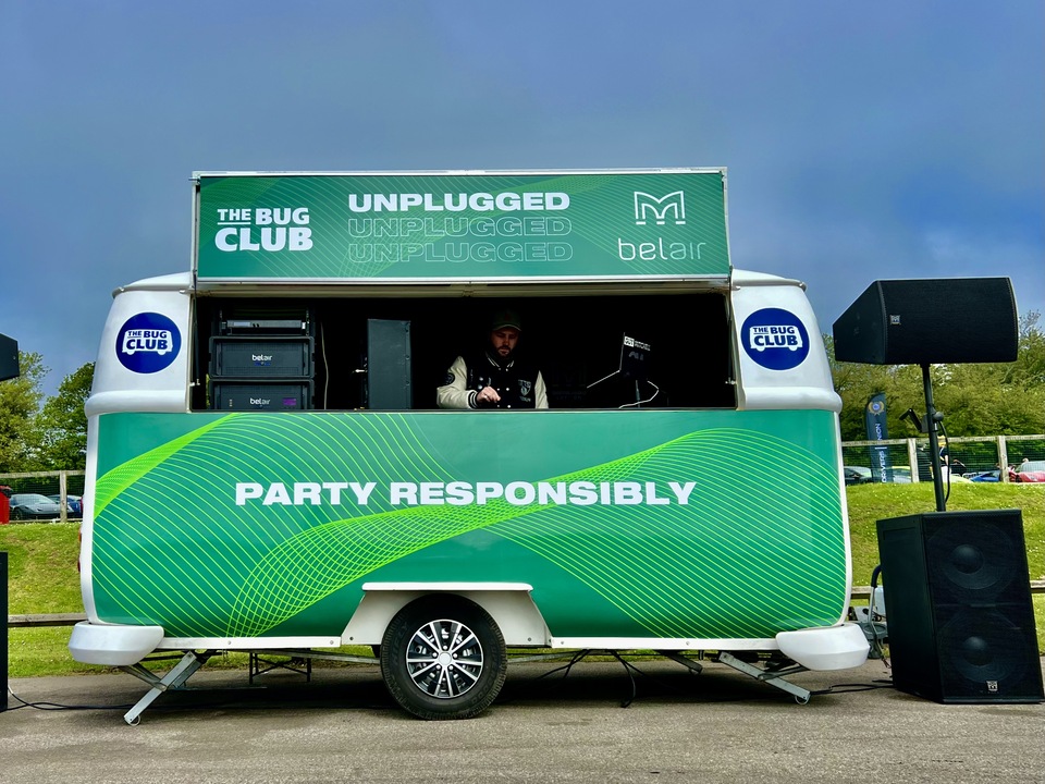 VW mobile DJ booth Brands Hatch GT World challenge sporting event