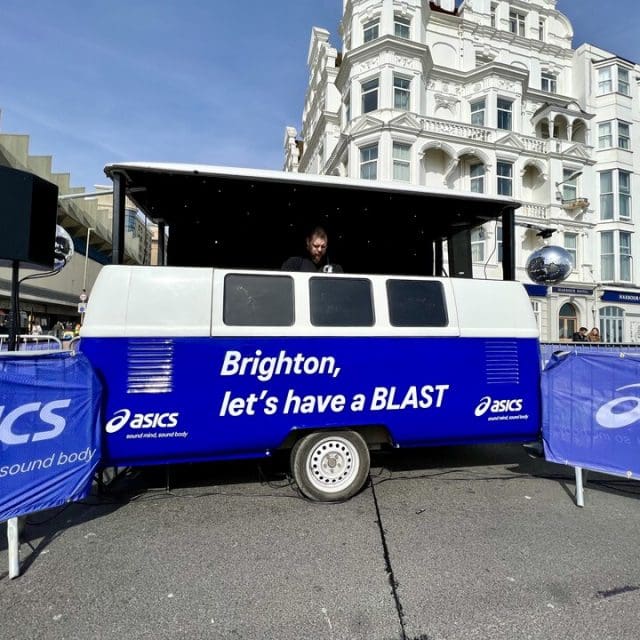 brighton marathon asics brand activation vw mobile dj booth sporting event