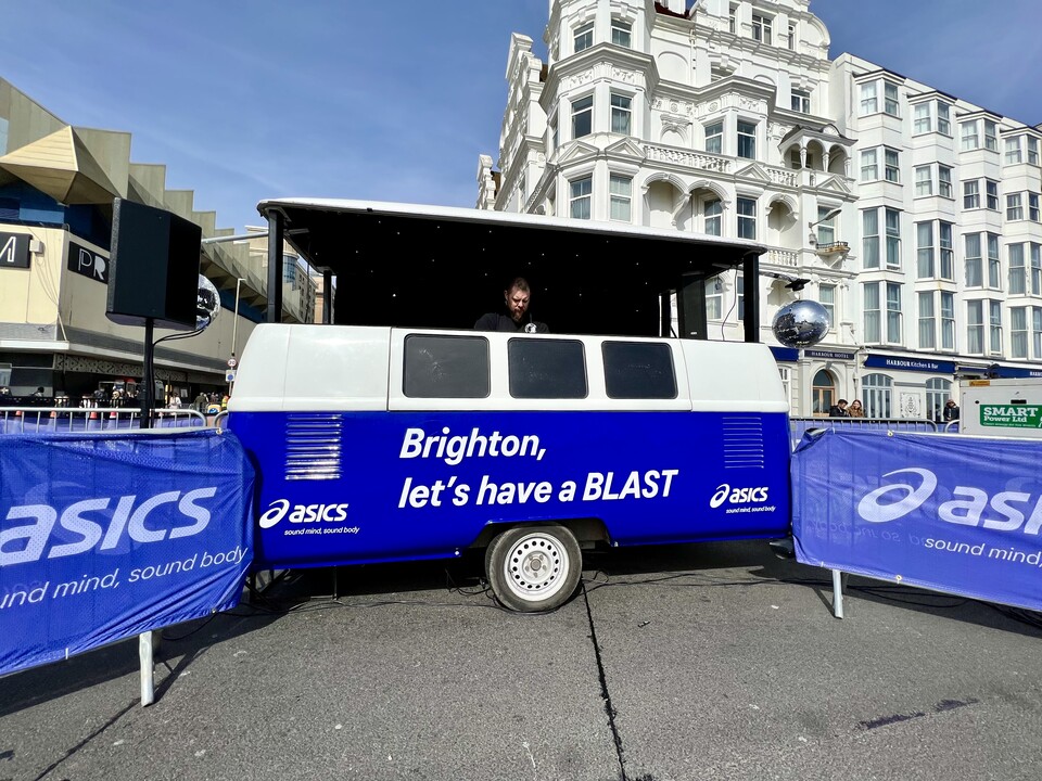 brighton marathon asics brand activation vw mobile dj booth sporting event