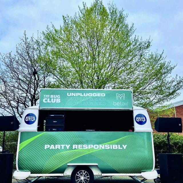 VW DJ booth unplugged sustainable martin audio eco friendly events