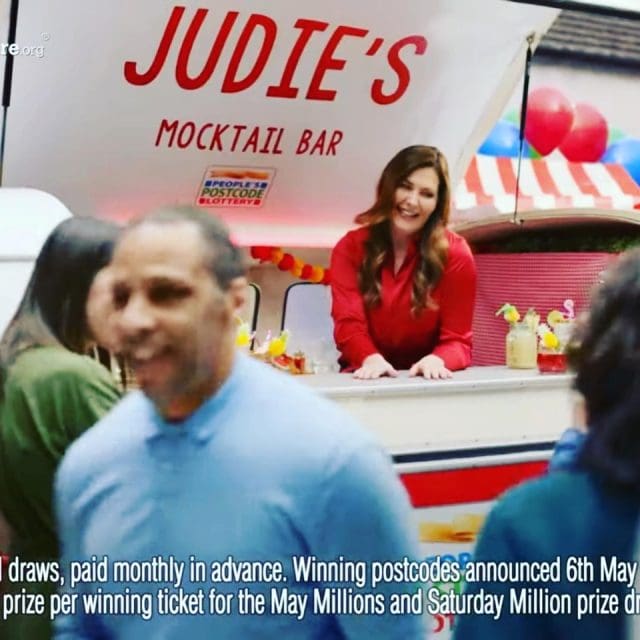 VW trailer mobile bar postcode lottery advert