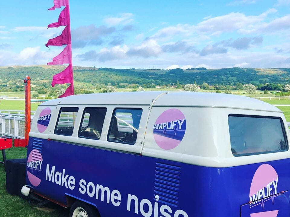 VW Campervan promotional vehicle brand activation sporting event dj booth