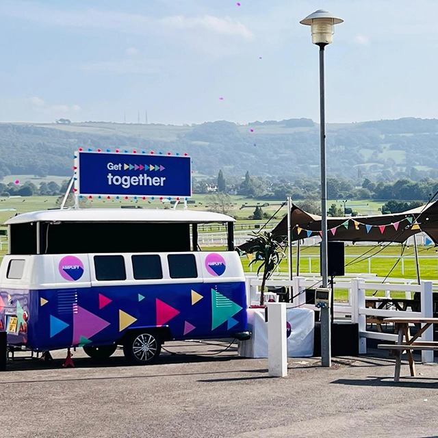 VW Camper DJ van for sporting events