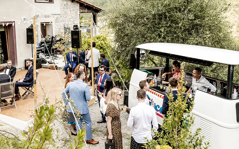 mobile disco van vw wedding