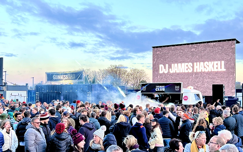 saracens showdown rugby game sporting event sustainable dj booth tottenham stadium