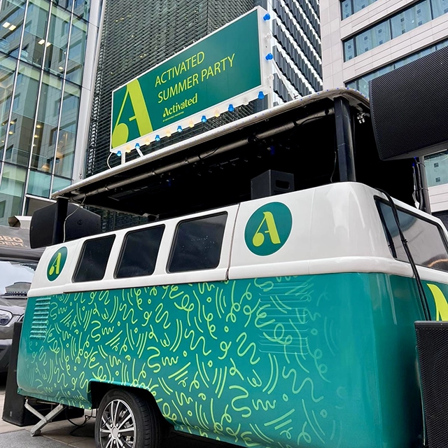 summer party dj van brand activation corporate event